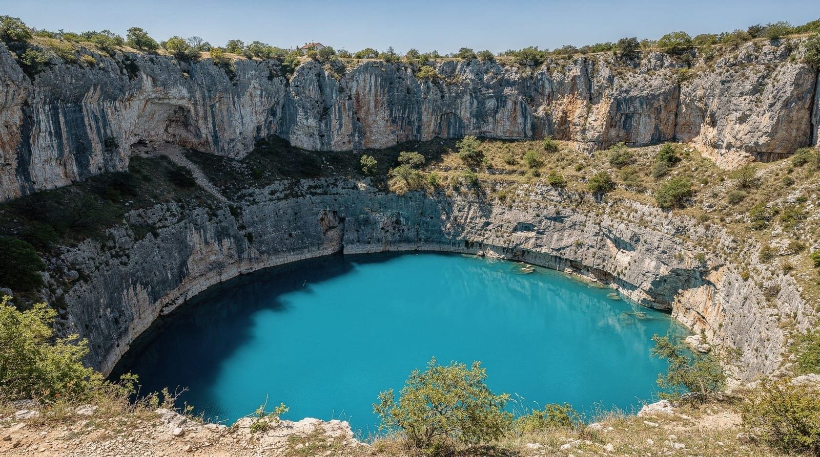 Imotski lakes — the Blue Lake and Red Lake that few visitors reach, Dalmatia, Croatia