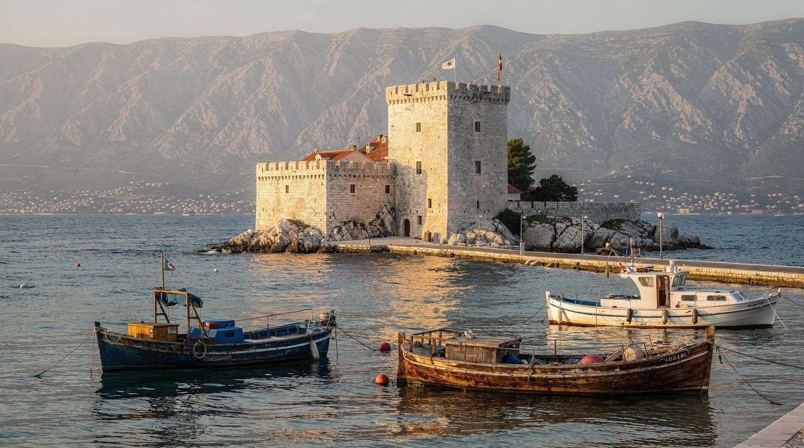 Kaštela — seven coastal castles between Split and Trogir, Dalmatia, Croatia