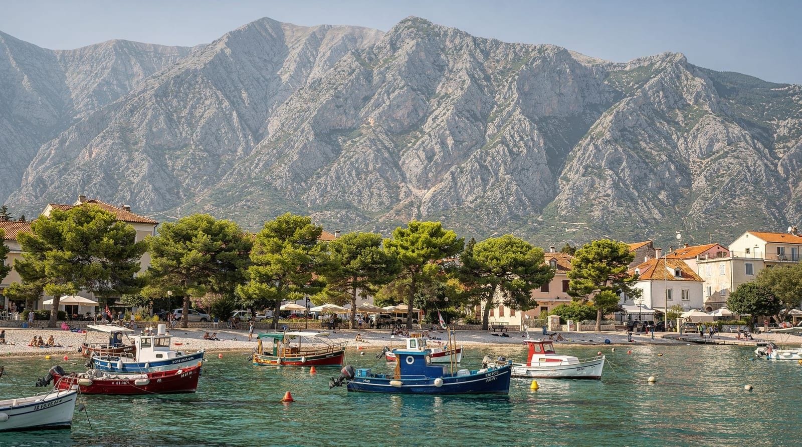 Makarska — the Riviera beach town under Biokovo mountain, Dalmatia, Croatia